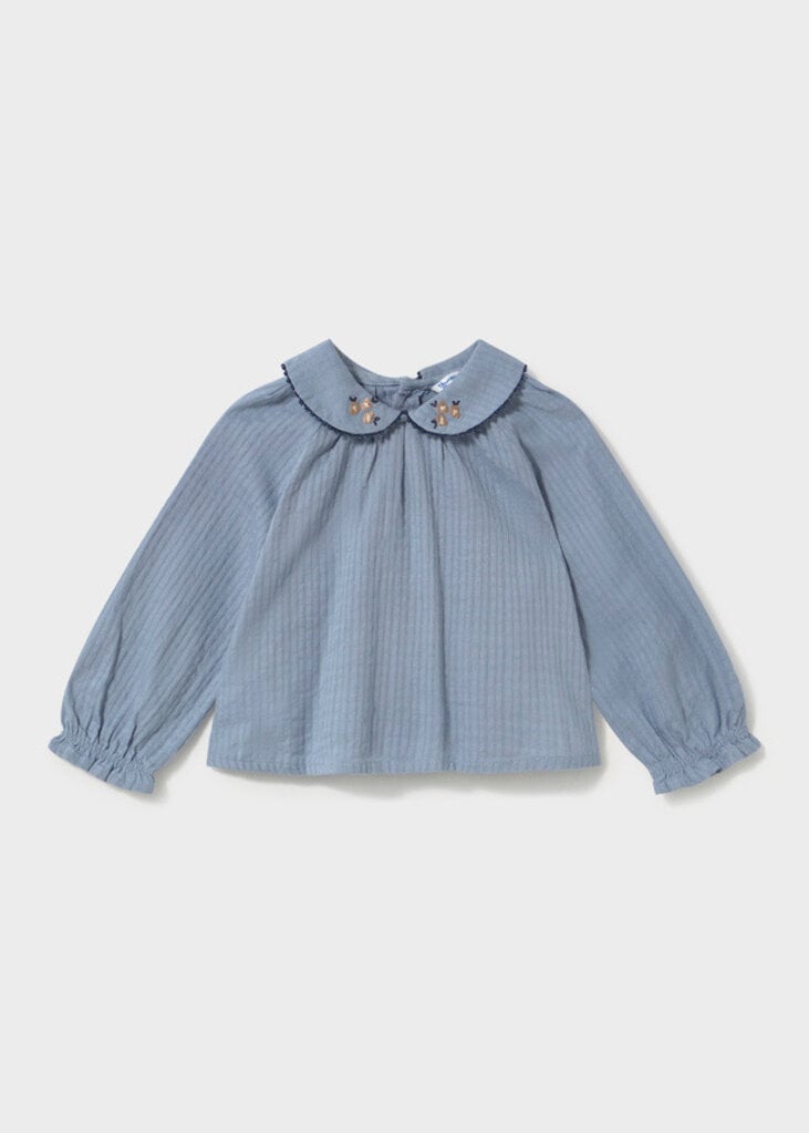 Mayoral 2115 Textured woven blouse 030 light blue