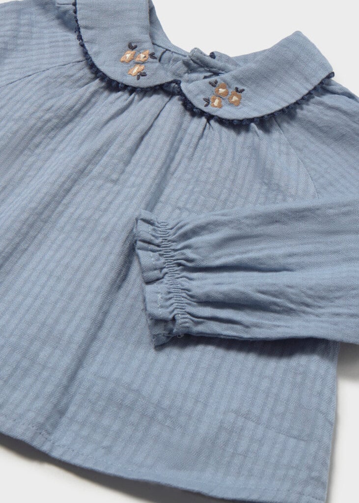 Mayoral 2115 Textured woven blouse 030 light blue
