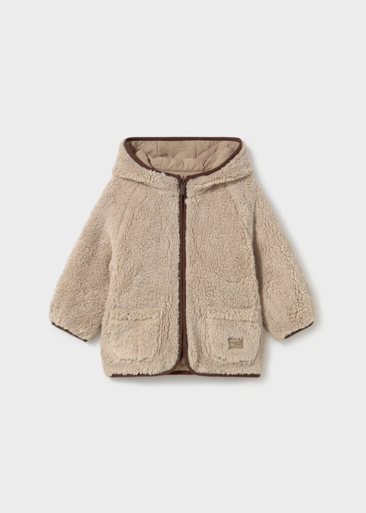 Mayoral 2424 Reversible shearling coat 091 Hazelnut