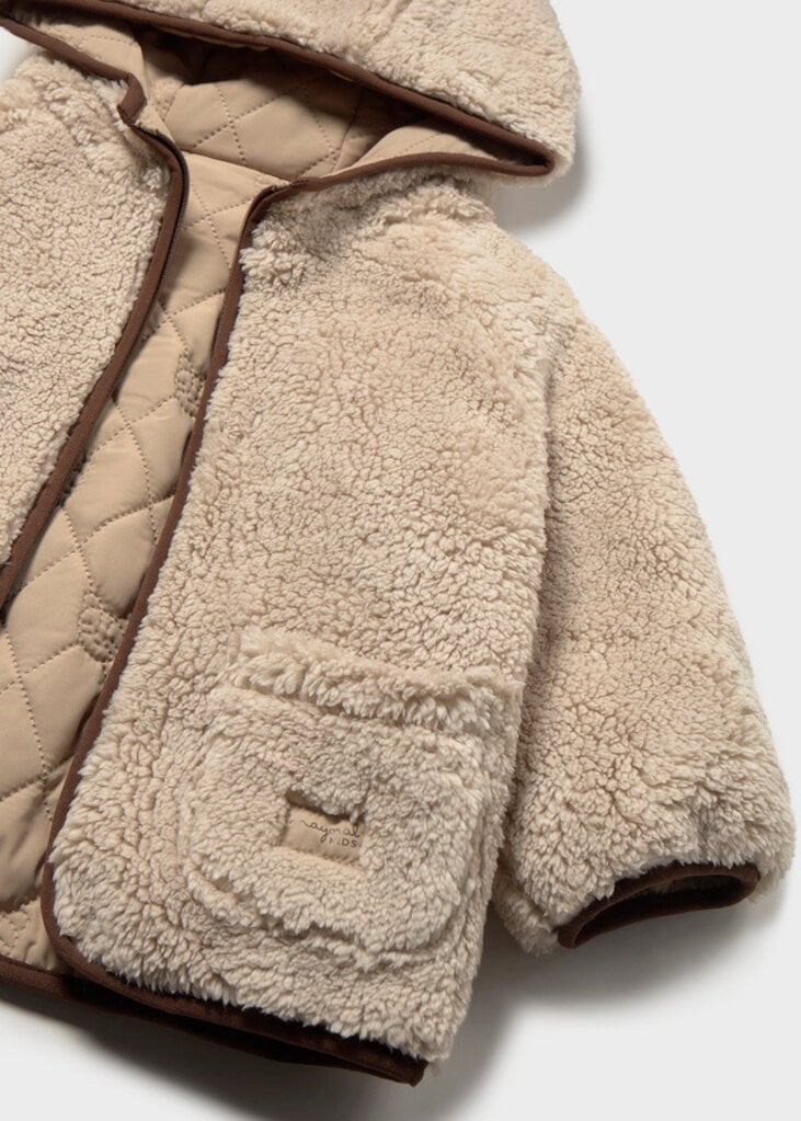 Mayoral 2424 Reversible shearling coat 091 Hazelnut