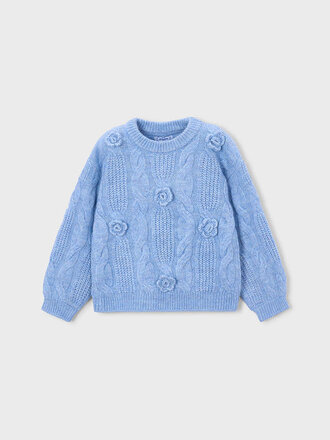 Mayoral 4319 3D flower sweater 066 sky mix