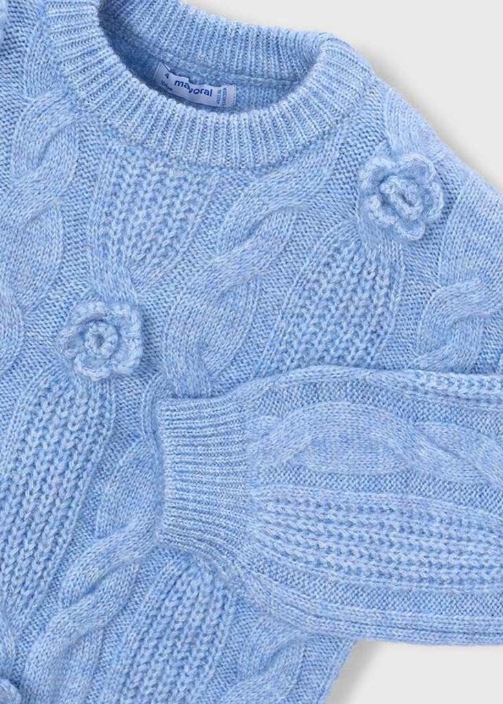 Mayoral 4319 3D flower sweater 066 sky mix