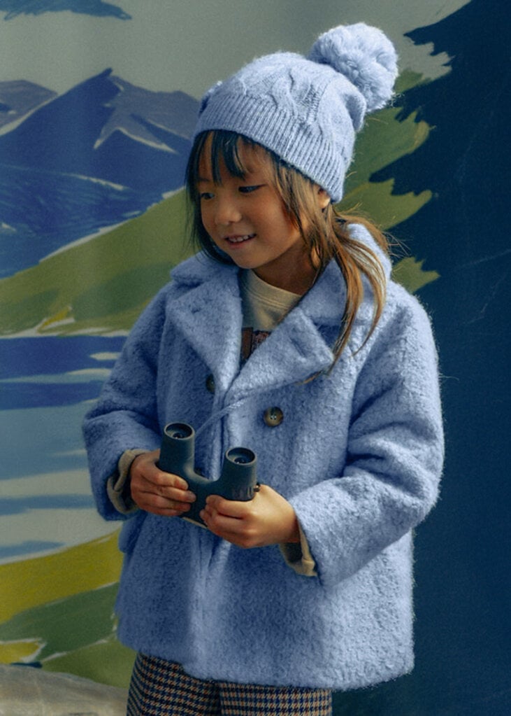 Mayoral 4411 Boucle coat purse 011 sky