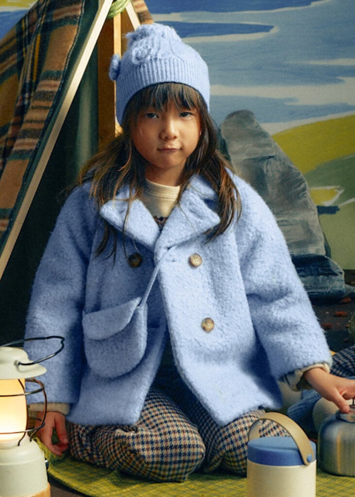 Mayoral 4411 Boucle coat purse 011 sky