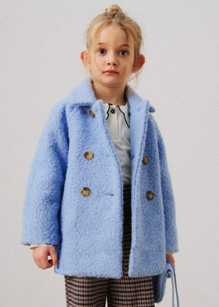 Mayoral 4411 Boucle coat purse 011 sky