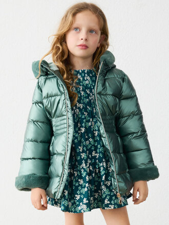 Mayoral 4422 Metallic fauxfur puffer jacket 039 bayleaf