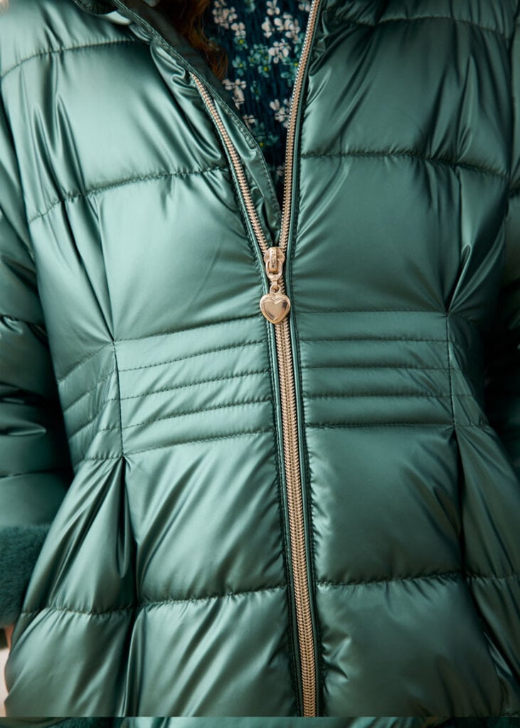 Mayoral 4422 Metallic fauxfur puffer jacket 039 bayleaf