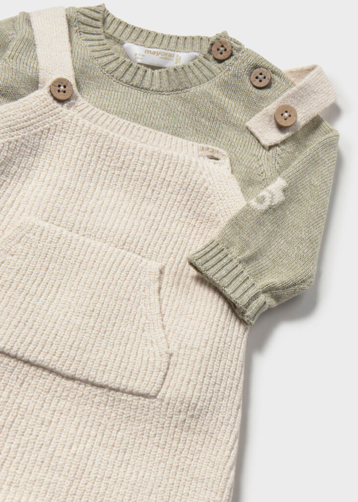 Mayoral 2603 Knit dungaree set 023 laurel