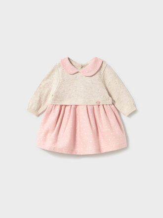 Mayoral 2801 Combined knit dress 010 baby rose