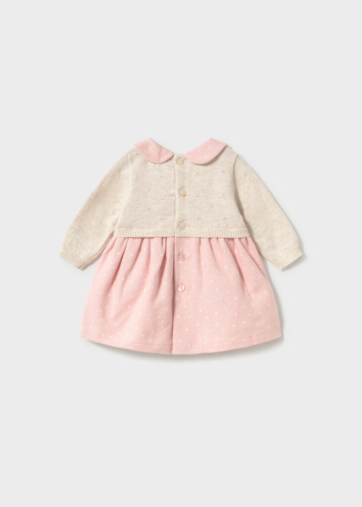 Mayoral 2801 Combined knit dress 010 baby rose