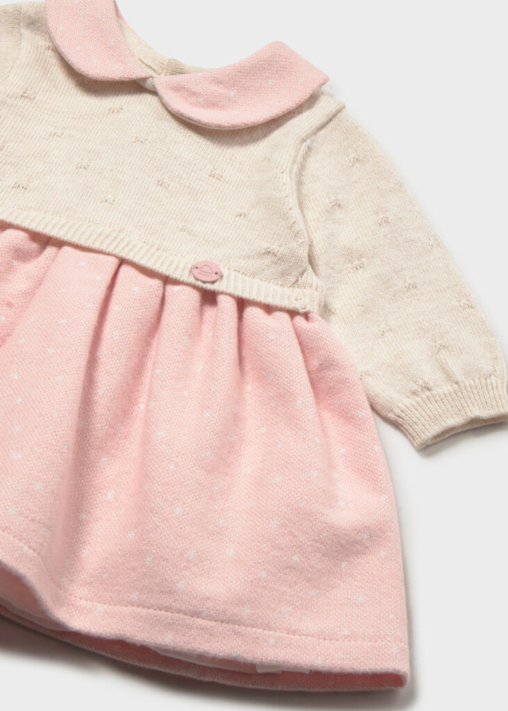 Mayoral 2801 Combined knit dress 010 baby rose