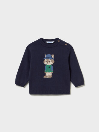 Mayoral 2377 Character intarsia sweater 086 Blue