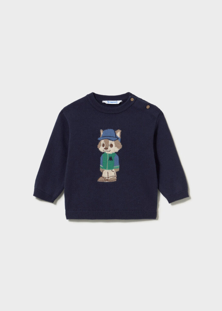 Mayoral 2377 Character intarsia sweater 086 Blue
