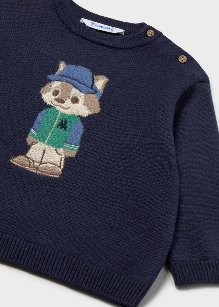 Mayoral 2377 Character intarsia sweater 086 Blue