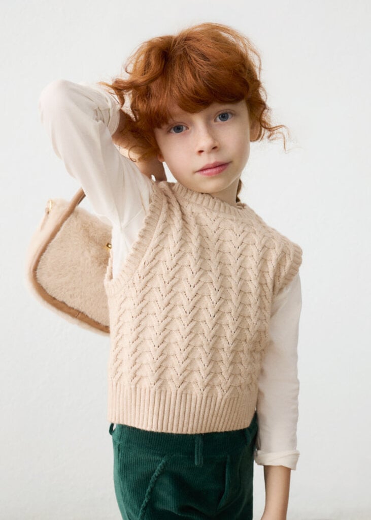 Mayoral 4329 Knitting vest 069 beige