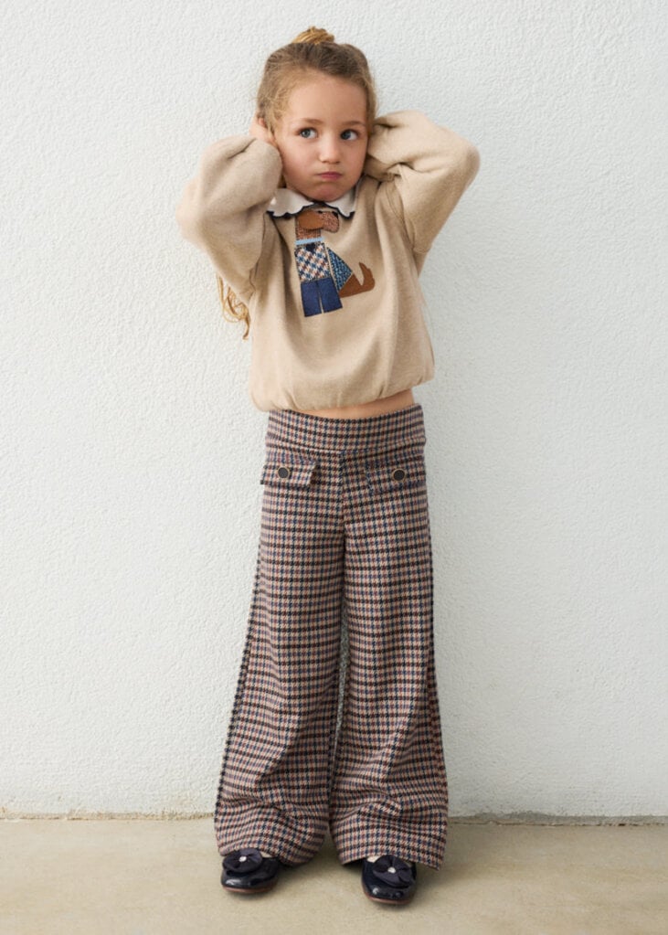 Mayoral 4522 Jacquard knit long pants 066 cinammon