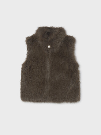 Mayoral 7305 Faux-fur vest 093 chocolate