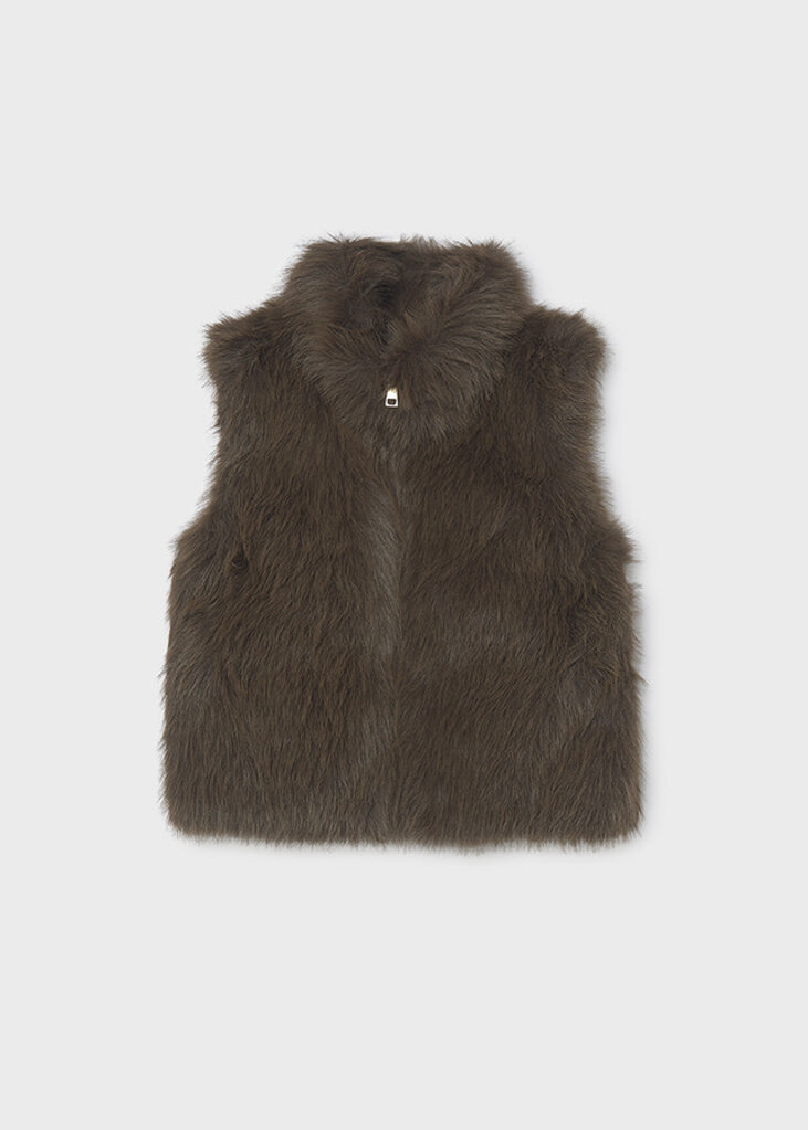 Mayoral 7305 Faux-fur vest 093 chocolate