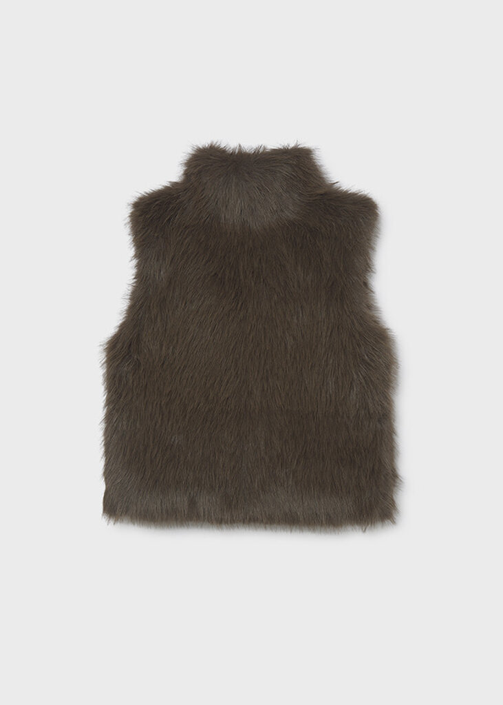 Mayoral 7305 Faux-fur vest 093 chocolate