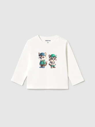 Mayoral 2013 L/s t-shirt friends 010 cream