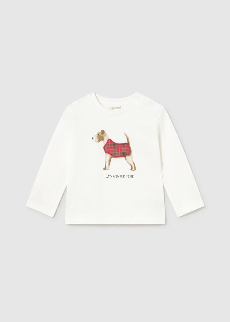 Mayoral 2019 L/s t-shirt applique play 026 cream