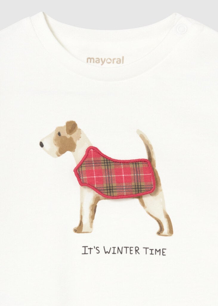 Mayoral 2019 L/s t-shirt applique play 026 cream