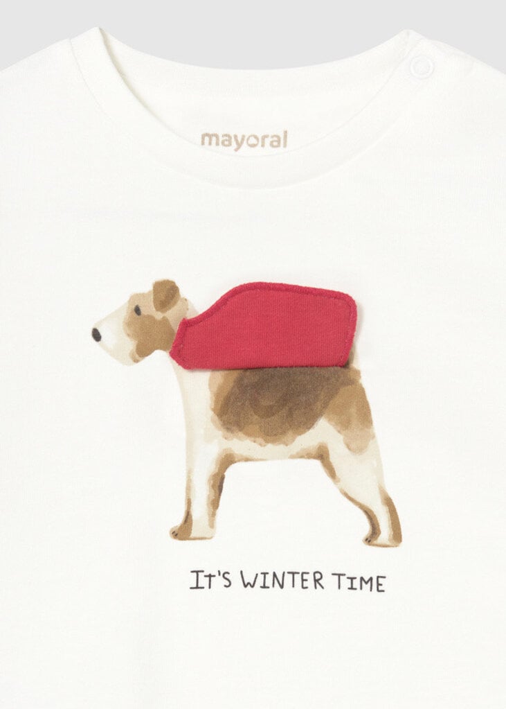Mayoral 2019 L/s t-shirt applique play 026 cream