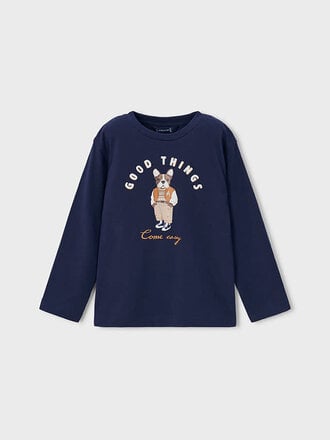 Mayoral 4021 L/s dog print t-shirt 064 ink