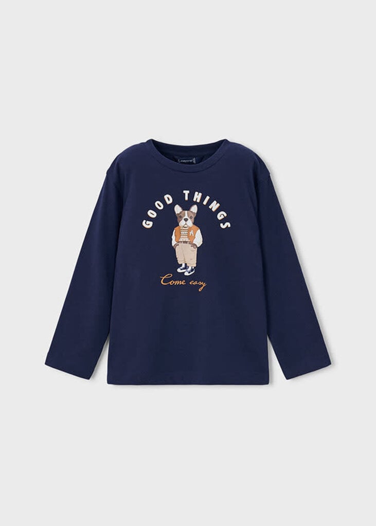 Mayoral 4021 L/s dog print t-shirt 064 ink