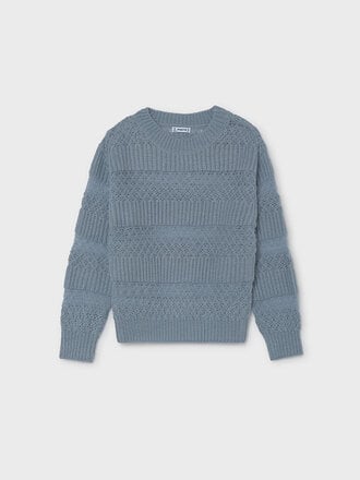 Mayoral 7335 Textured openword sweat 010 iceberg