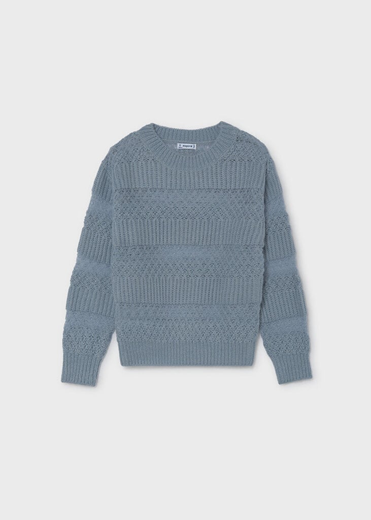 Mayoral 7335 Textured openword sweat 010 iceberg