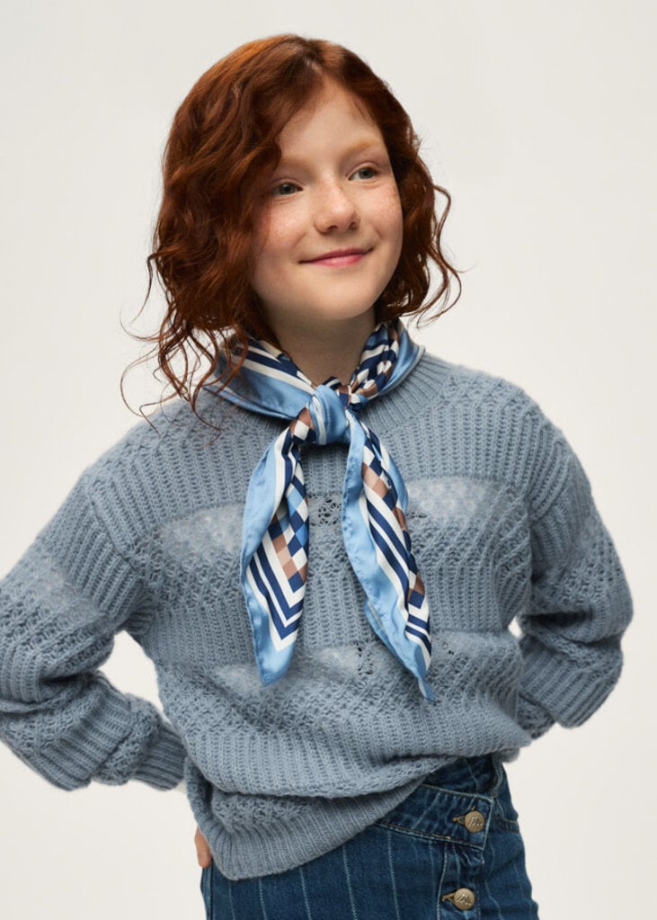 Mayoral 7335 Textured openword sweat 010 iceberg