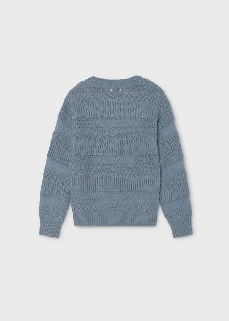 Mayoral 7335 Textured openword sweat 010 iceberg