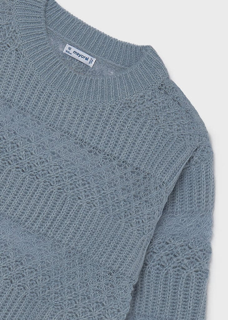 Mayoral 7335 Textured openword sweat 010 iceberg