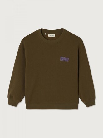 American Vintage KEVO03EH26 Sweat mi-long ml col rond bois surteint
