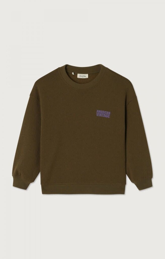 American Vintage KEVO03EH26 Sweat mi-long ml col rond bois surteint