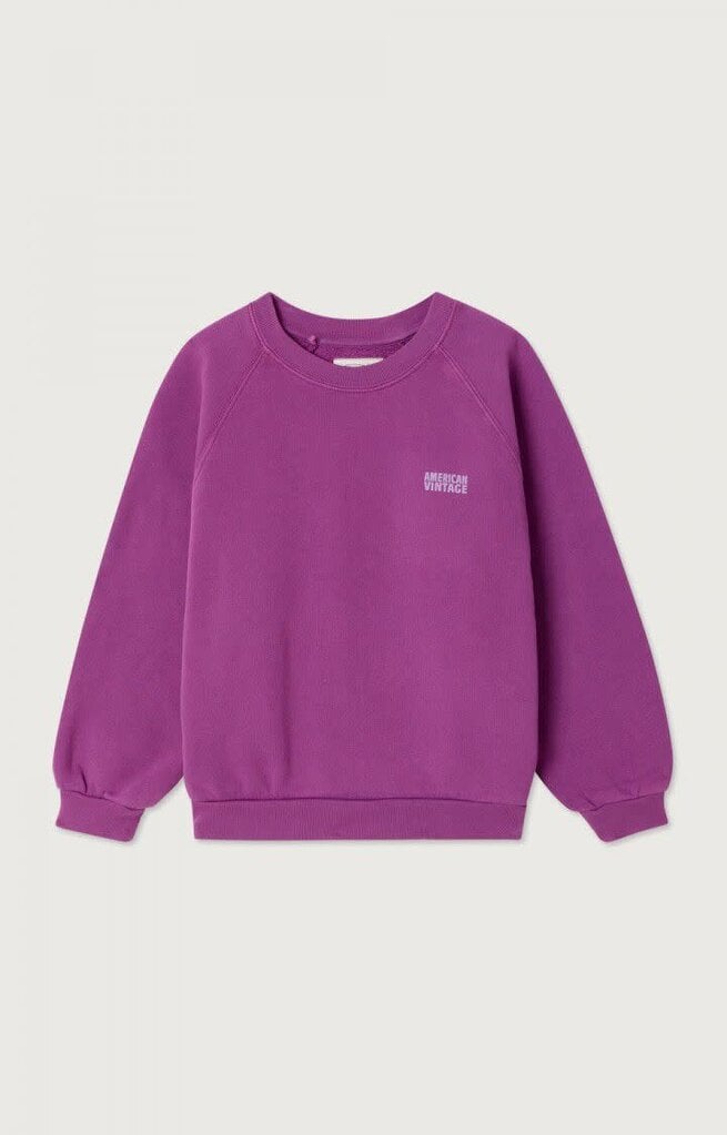 American Vintage KIZU03BH26 Sweat ml col rond jus de raisin vintage