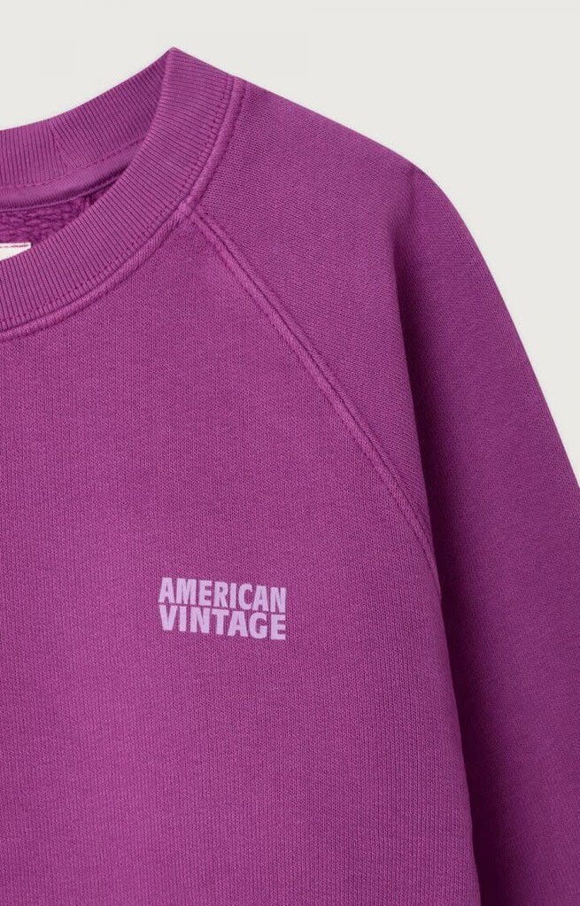 American Vintage KIZU03BH26 Sweat ml col rond jus de raisin vintage
