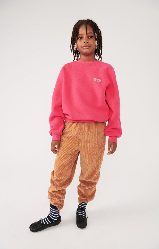 American Vintage KIZU03BH26 Sweat ml col rond hortensia fluo