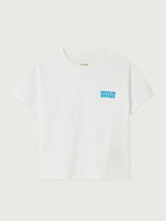 American Vintage KGIX02AH26 T-shirt ample mc col rond blanc