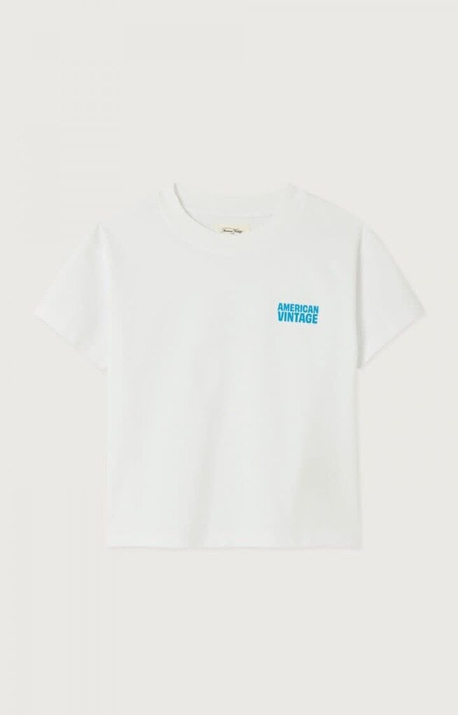 American Vintage KGIX02AH26 T-shirt ample mc col rond blanc