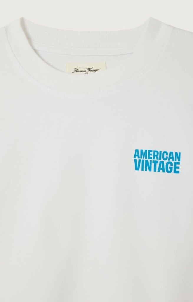 American Vintage KGIX02AH26 T-shirt ample mc col rond blanc