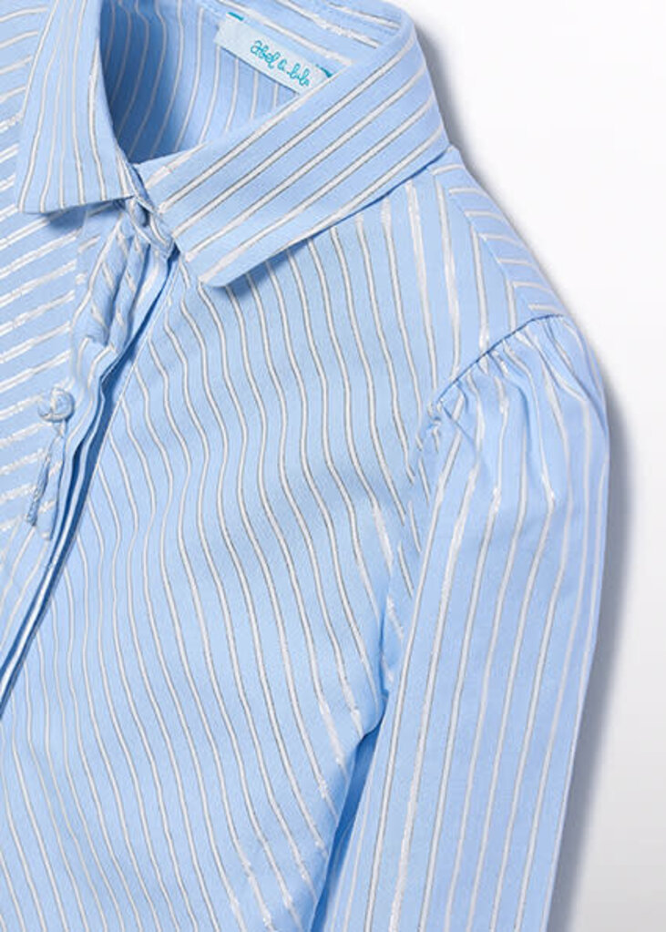 Abel & Lula 5618 Striped lurex blouse 004 Sky