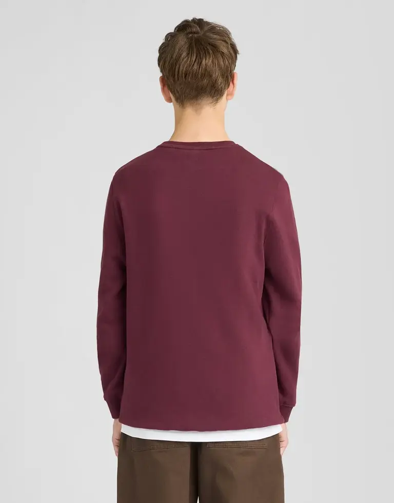 Lyle & Scott MLB2000VB Brush back crew neck Z562 burgundy