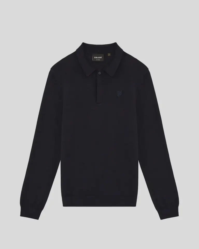 Lyle & Scott KNB2300V Knitted polo shirt Z271 dark navy