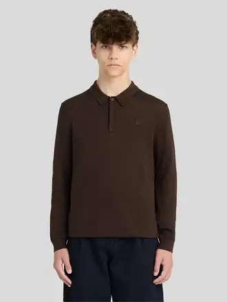 Lyle & Scott KNB2300V Knitted polo shirt Y176 ebony