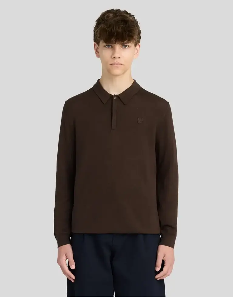 Lyle & Scott KNB2300V Knitted polo shirt Y176 ebony