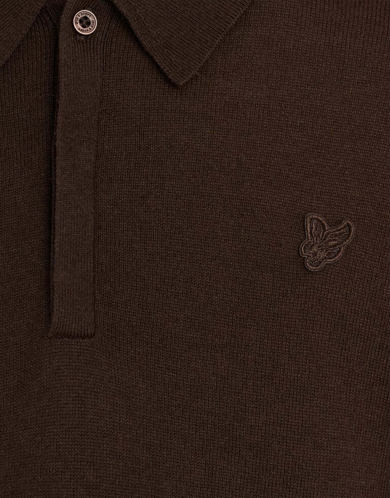 Lyle & Scott KNB2300V Knitted polo shirt Y176 ebony