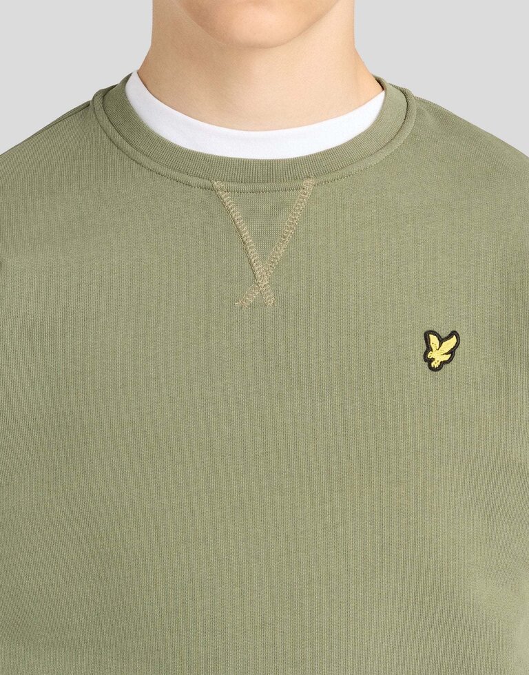 Lyle & Scott MLB2000VBT Brush back crew neck X864 olive