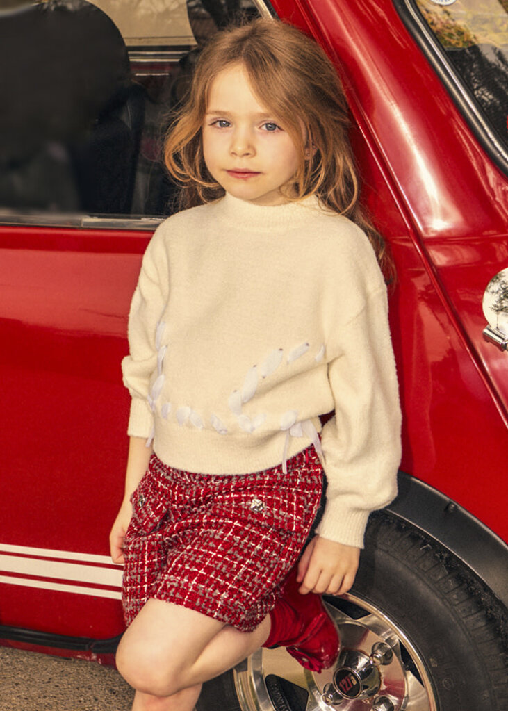 Mayoral 4230 Tweed shorts 038 red